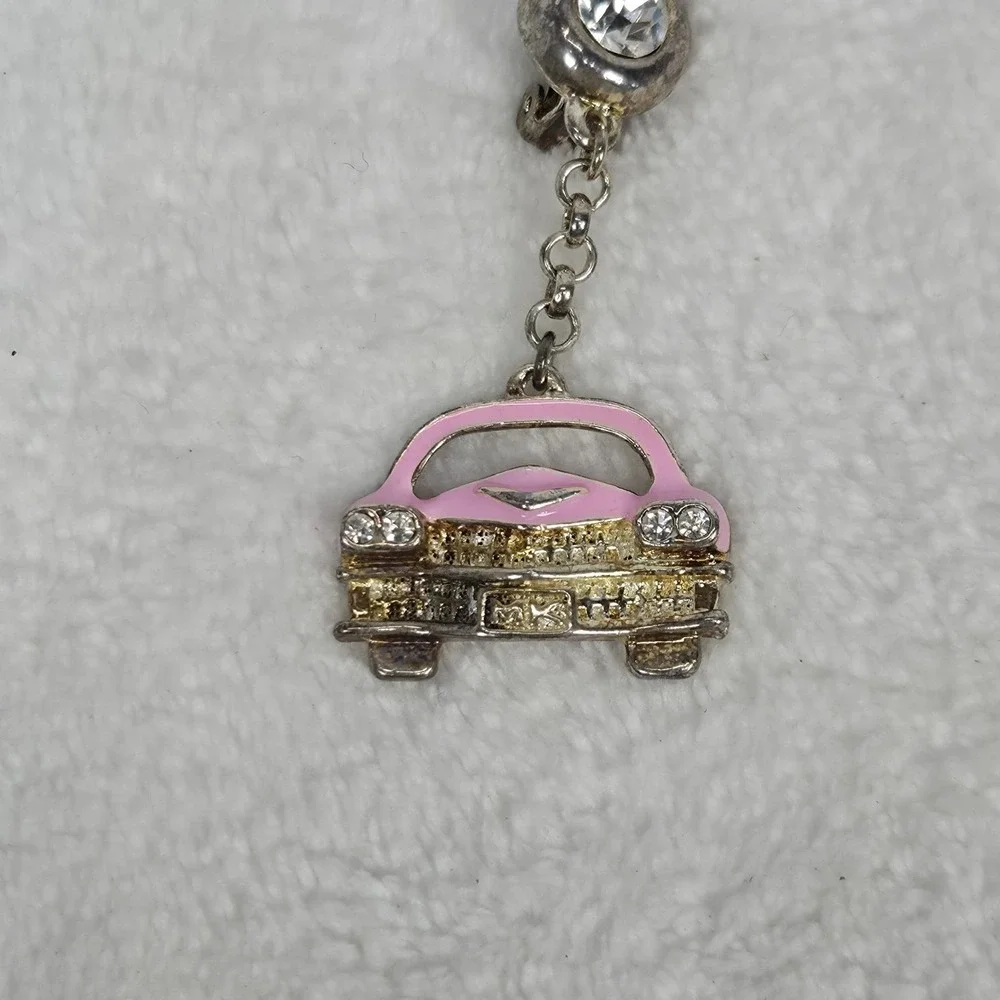 Vintage Mary Kay‎ Pink Cadillac Earrings Rhinestone Kitsch Car Novelty